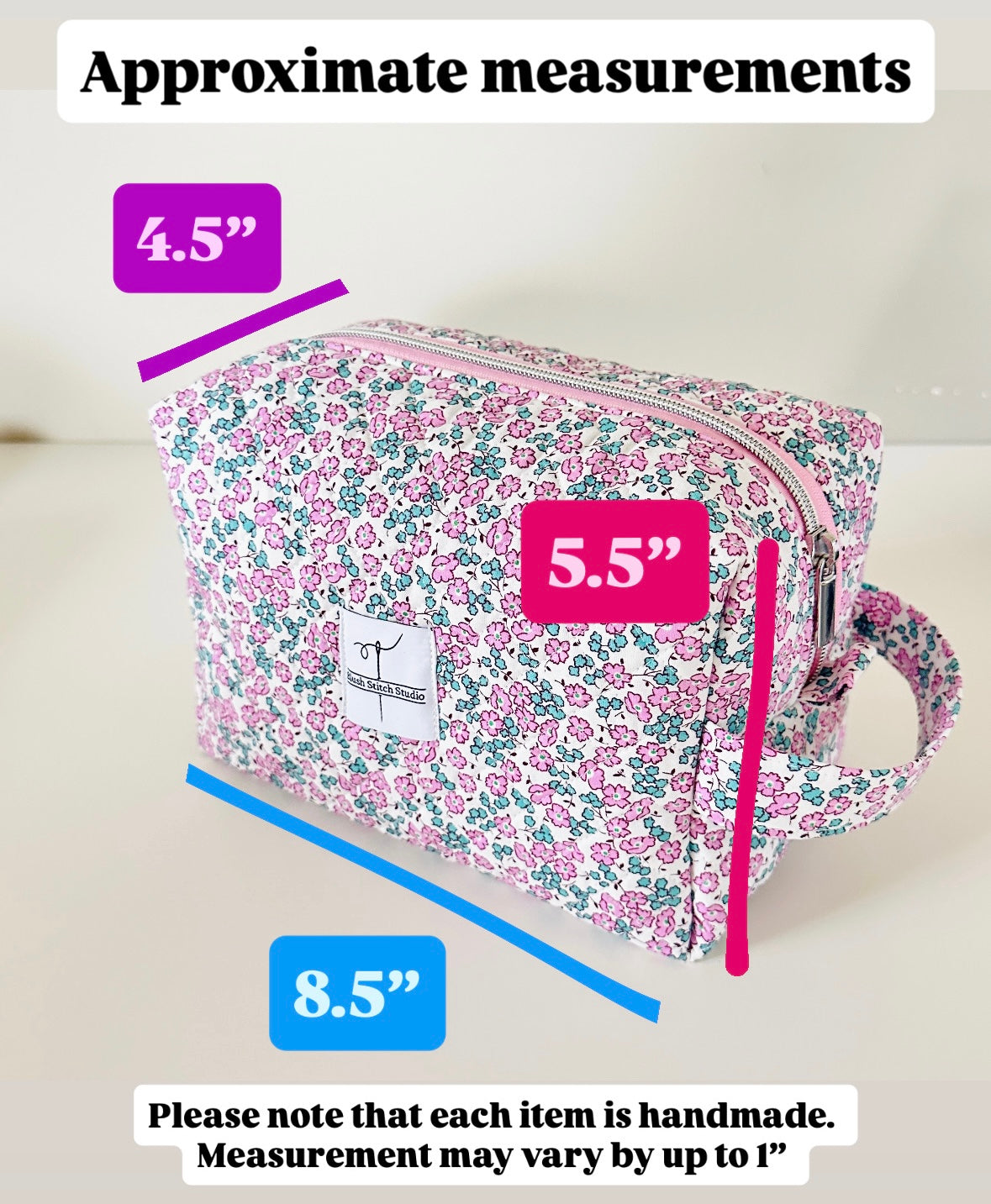 Aqua Patchwork Makeup bag