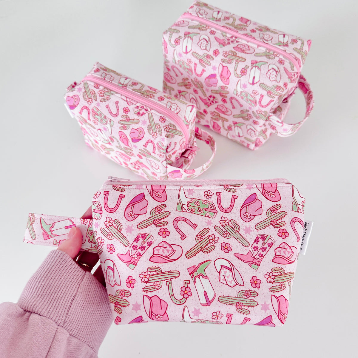 Pink Cowgirl Makeup Bags