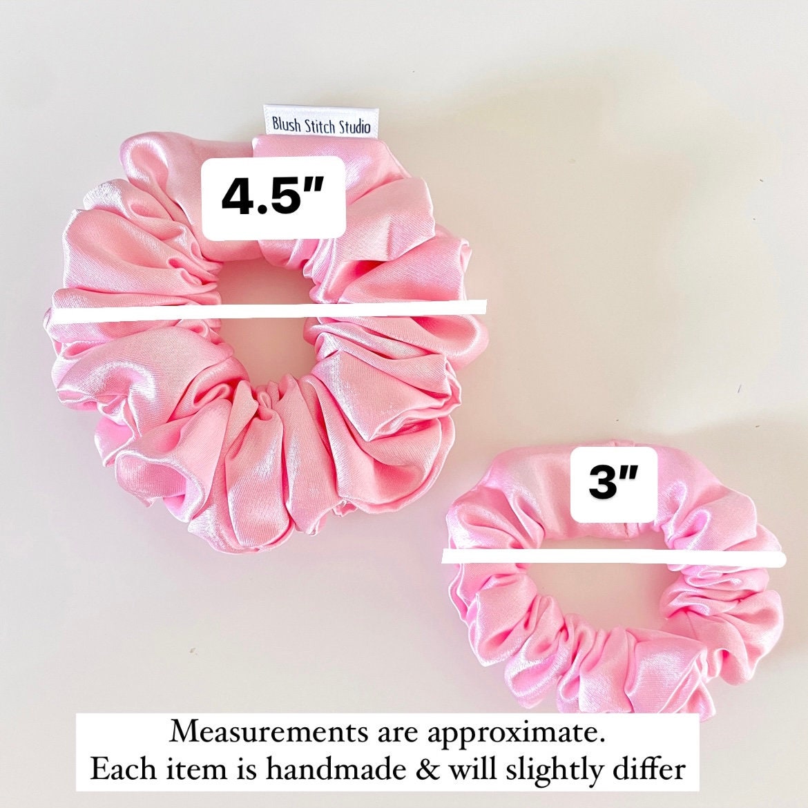 Pink Satin Scrunchie, Light Pastel Pink Satin Canada, Satin Scrunchies, Spring Scrunchies Bridesmaid Gift