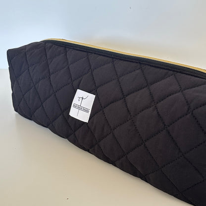 black quilted hair tool bag. made in canada