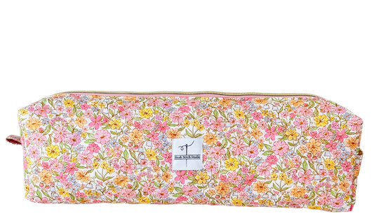quilted rainbow floral hair tool bag
