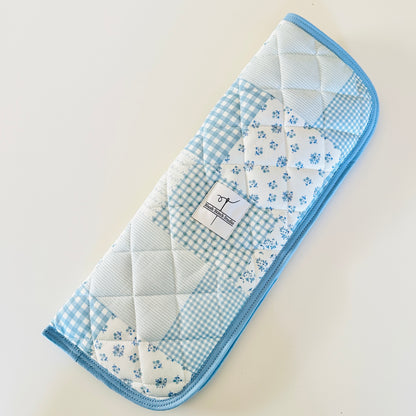 Blue Patchwork Heat Resistant Hair Tool Sleeve