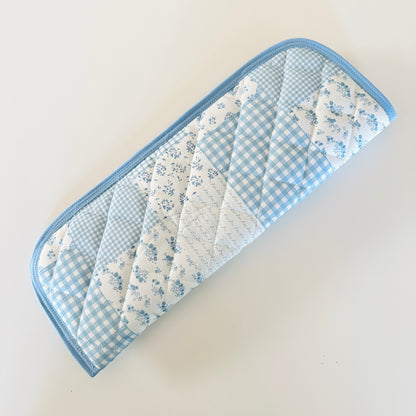 Blue Patchwork Heat Resistant Hair Tool Sleeve