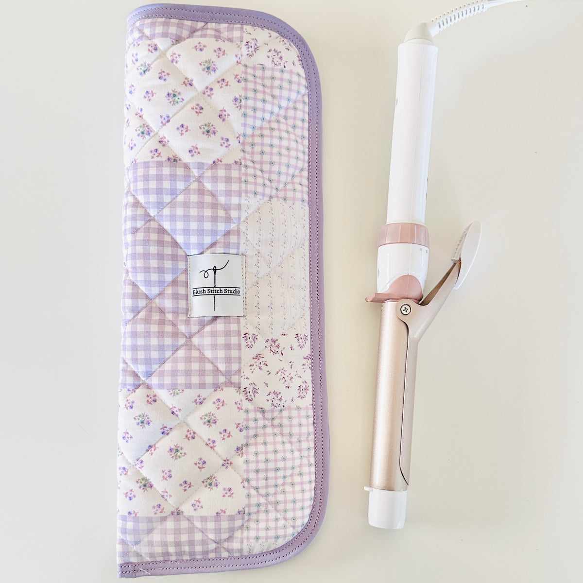 Lilac Patchwork Heat Resistant Hot Tool Sleeve