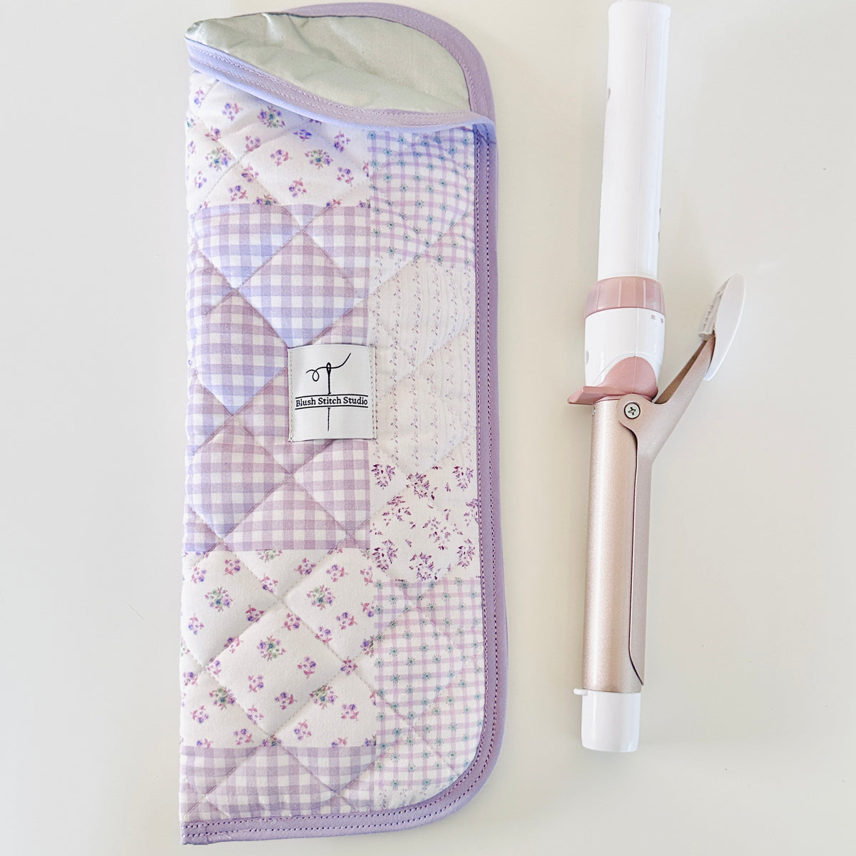Lilac Patchwork Heat Resistant Hot Tool Sleeve