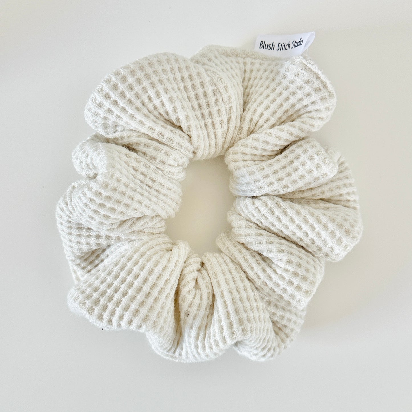 off white waffle textured scrunchie
