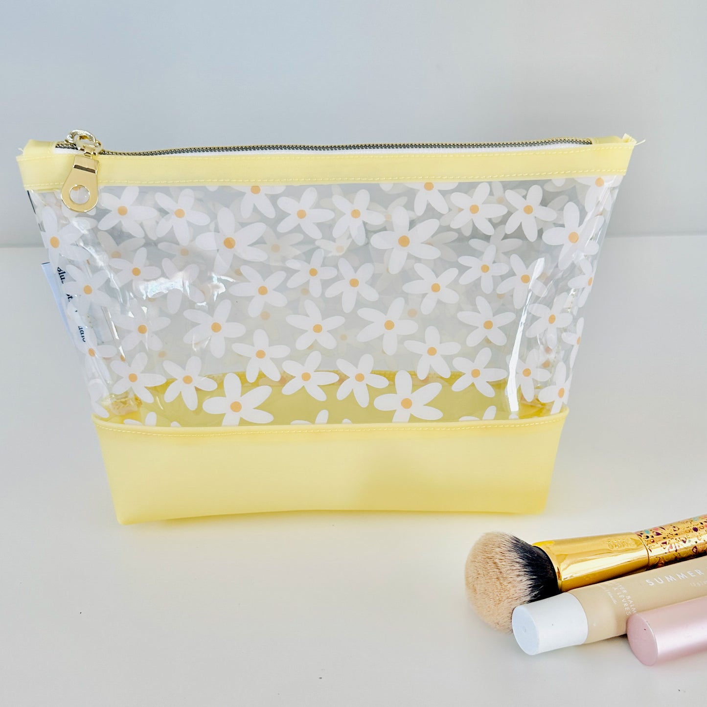 Yellow Daisy Clear Jelly Pouch