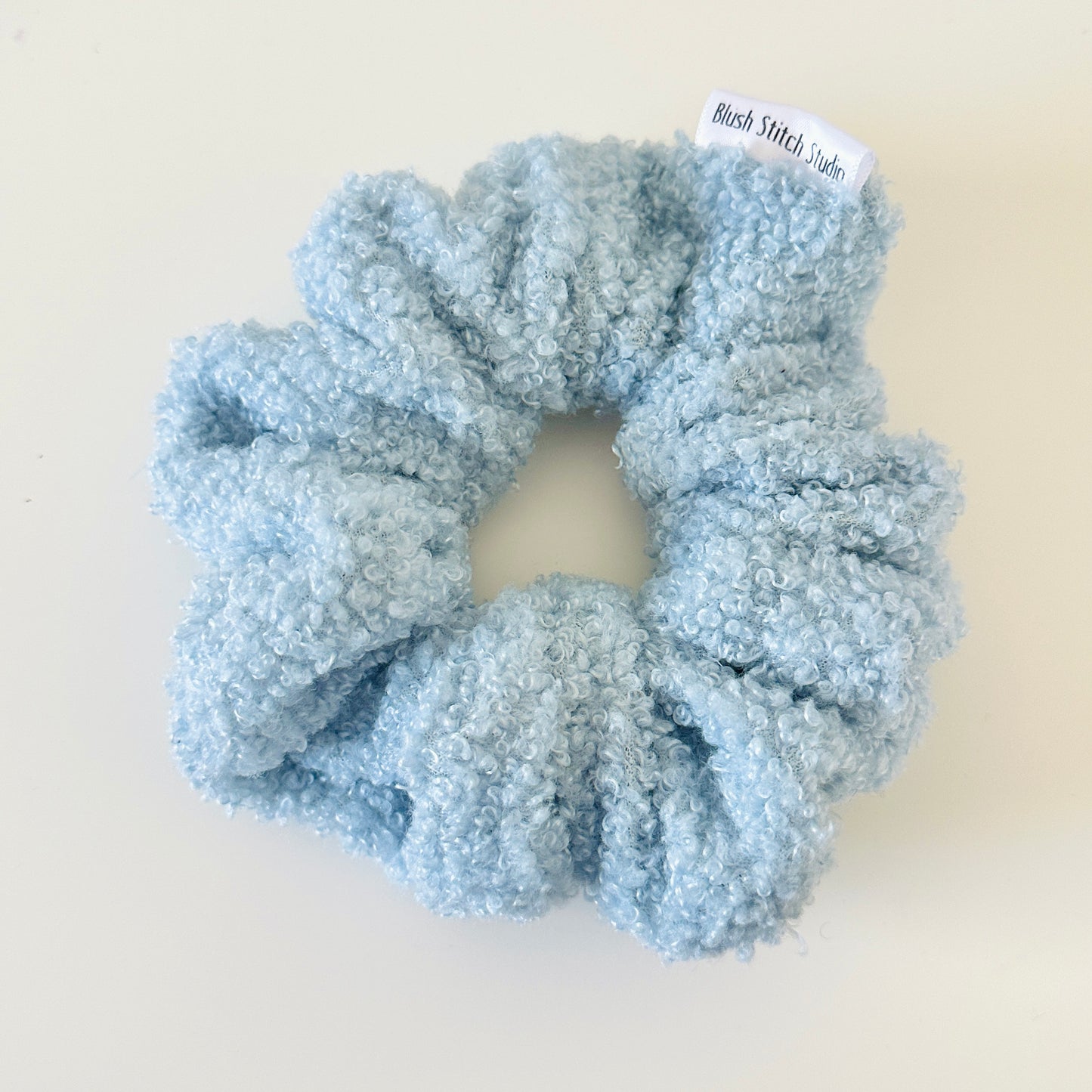 blue sherpa scrunchie