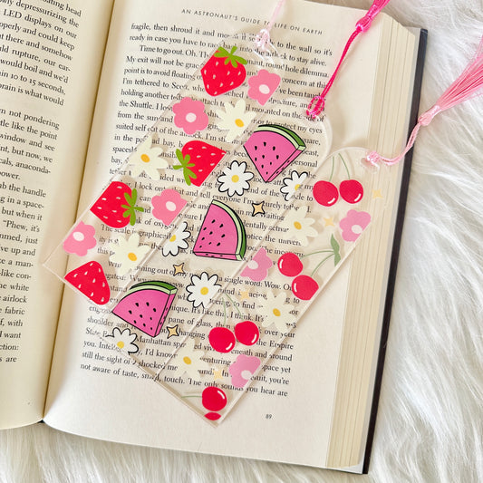 Strawberry Cherry & Watermelon Acrylic Bookmark