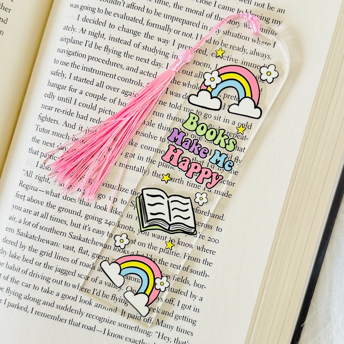 books make me happy bookmark
