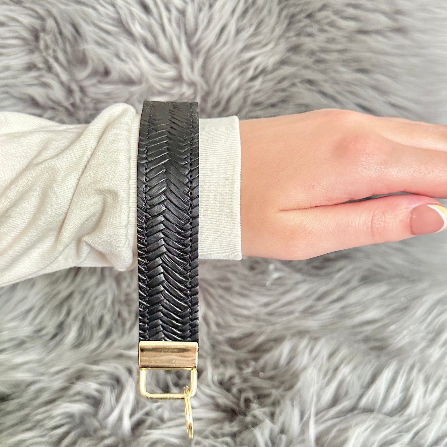 Black Textured Key Wristlets