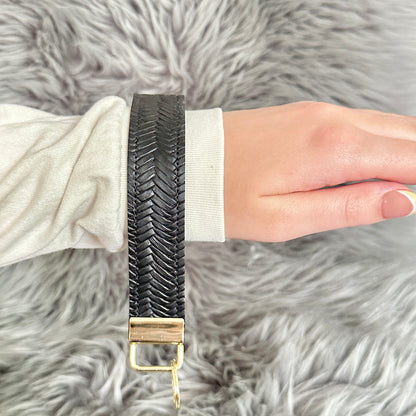 Black Textured Key Wristlets
