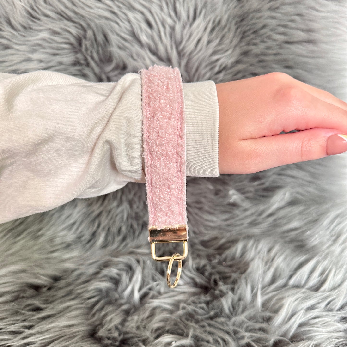 Sherpa Fleece Key Wristlet