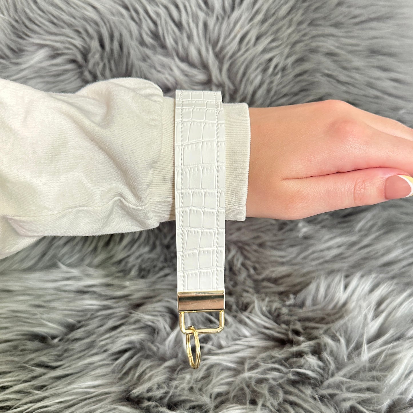 Neutral White Cream Key Wristlets