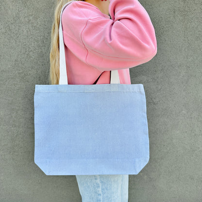 blue tote bag backside with no design 