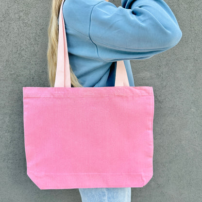 pink tote bag backside with no design
