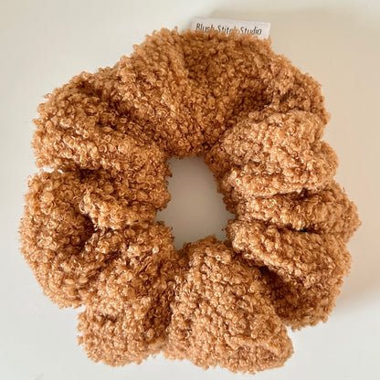 rust brown sherpa scrunchie