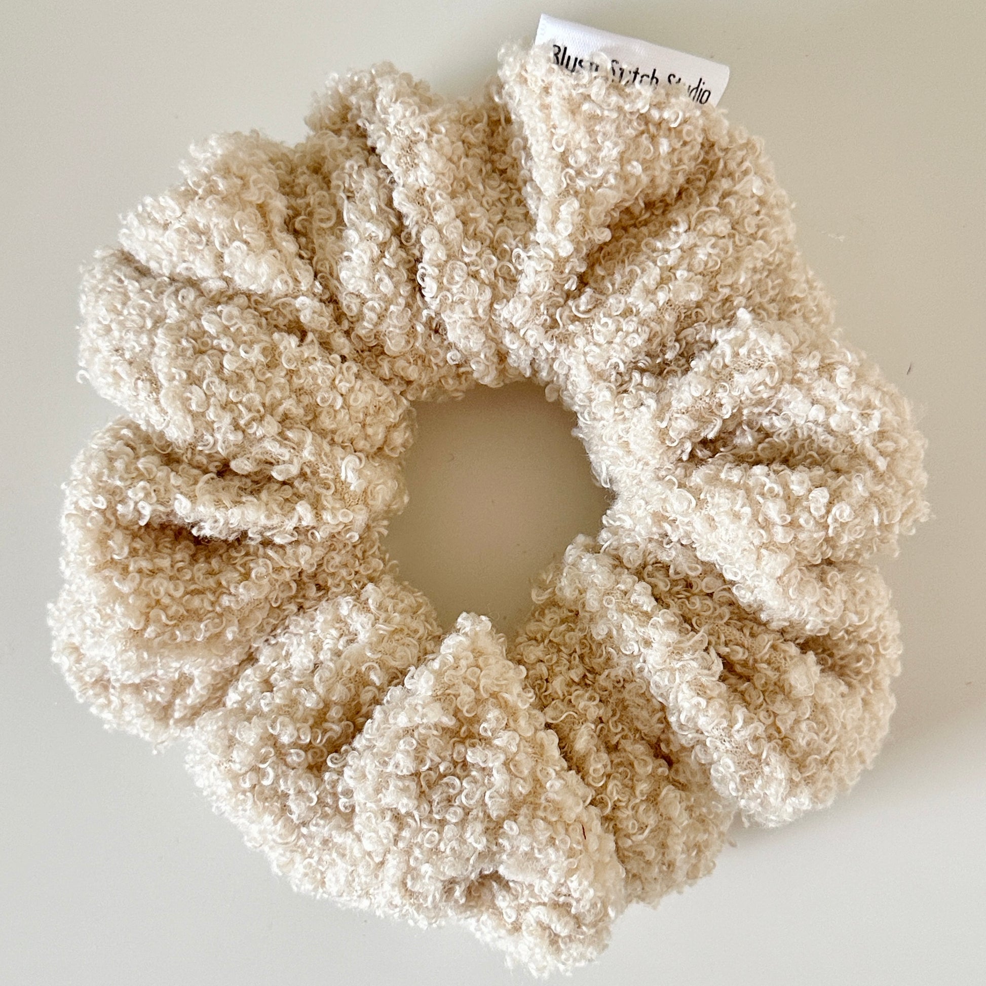 beige sherpa scrunchie