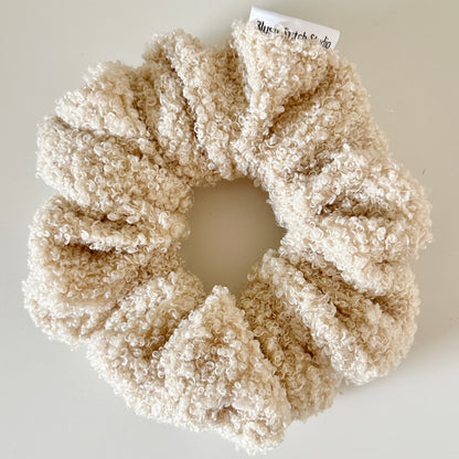 beige sherpa scrunchie
