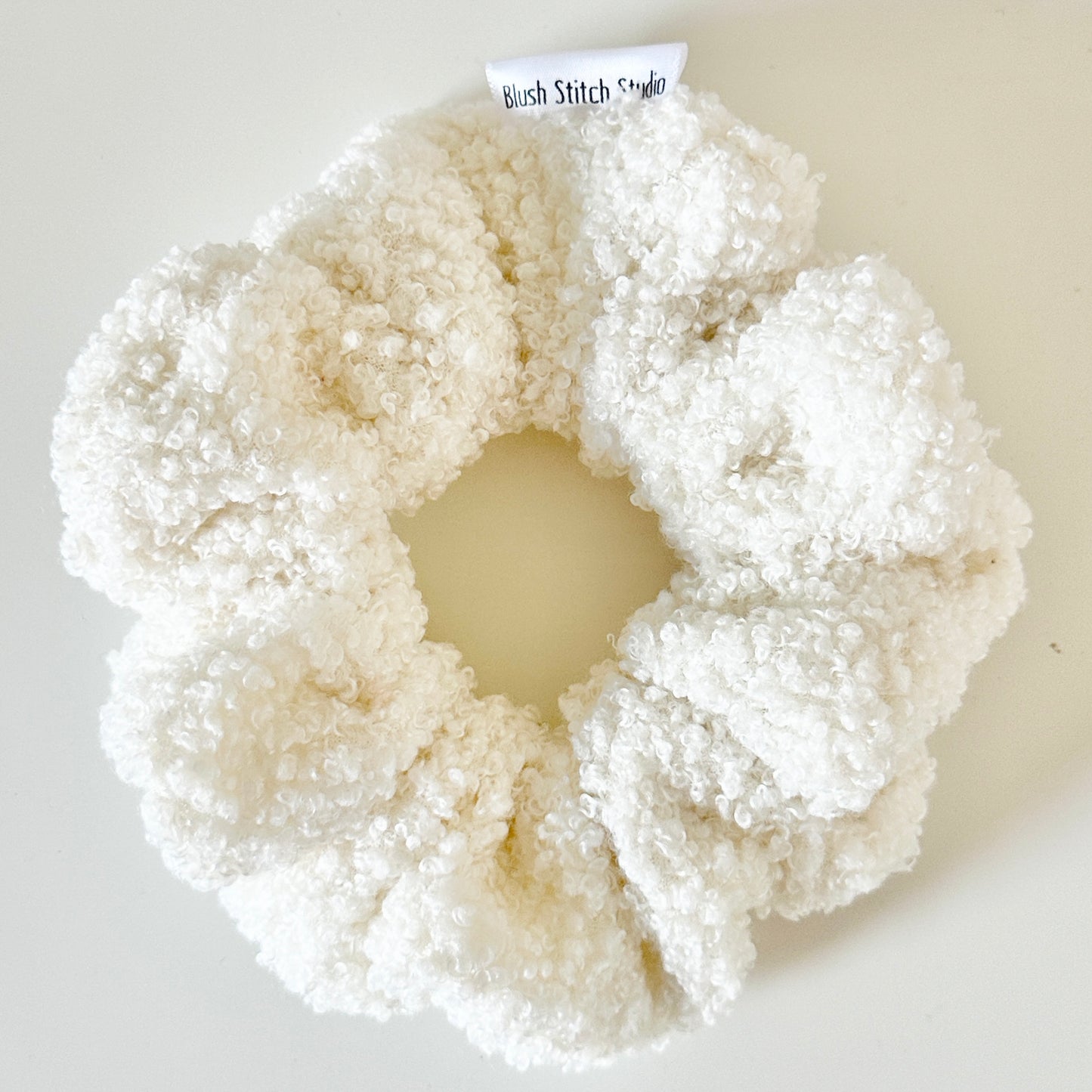 ivory sherpa scrunchie