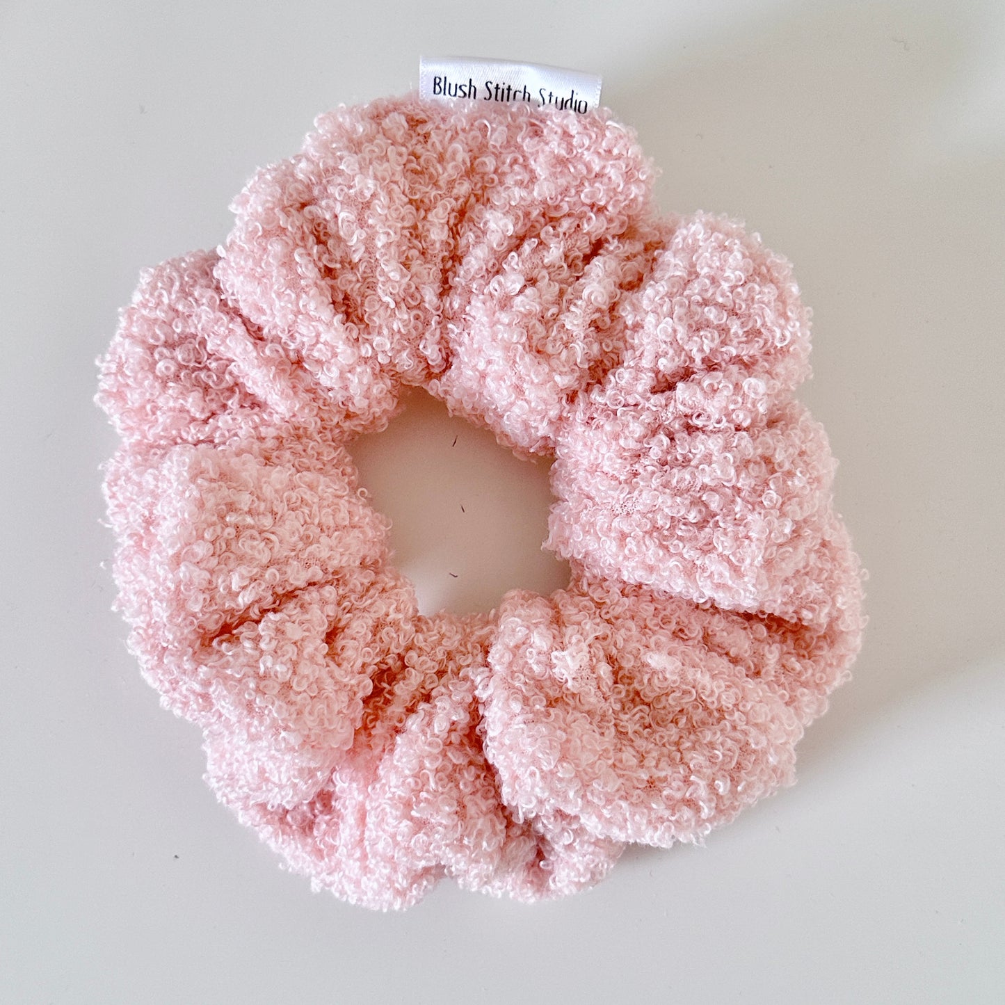 pink sherpa scrunchie