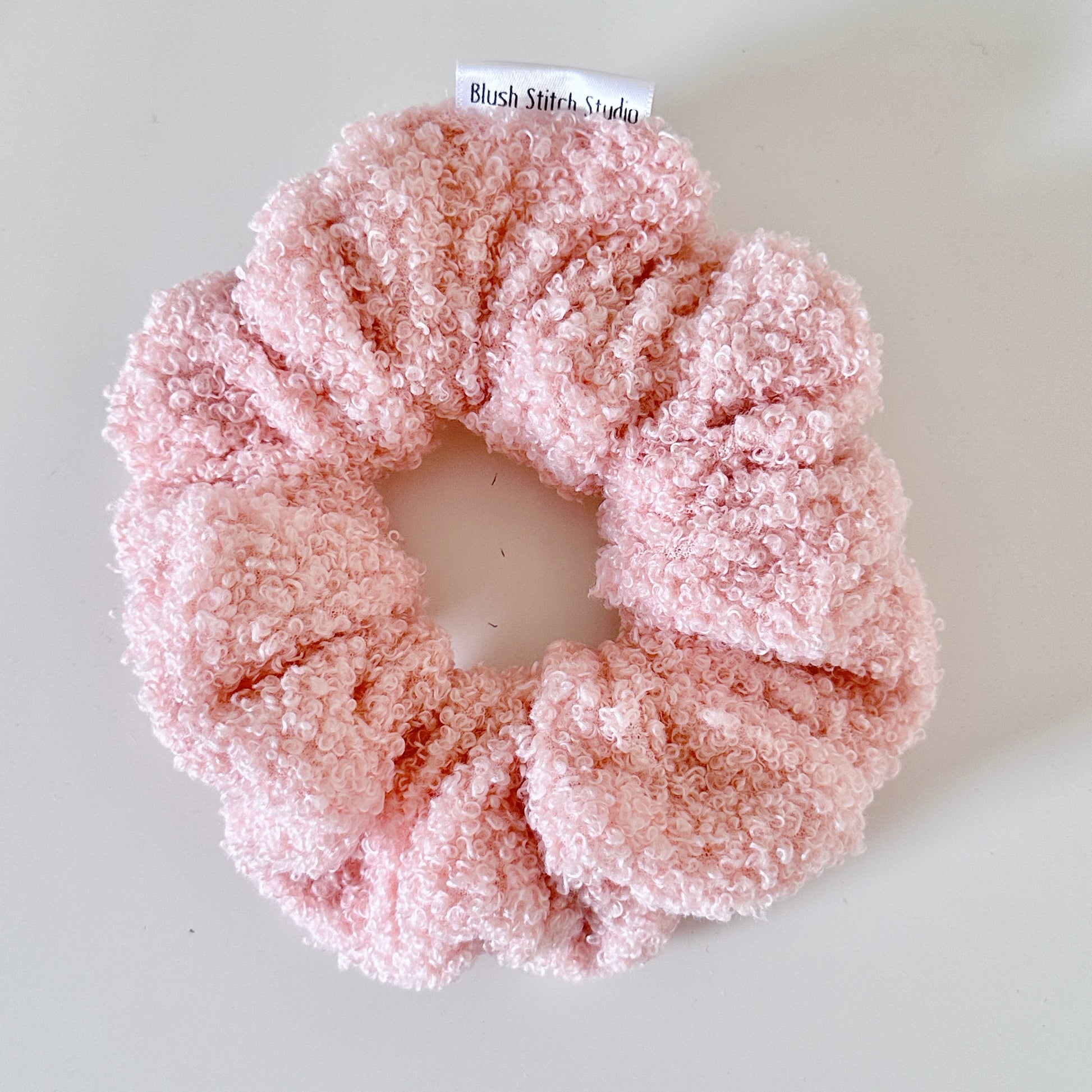 pink sherpa scrunchie