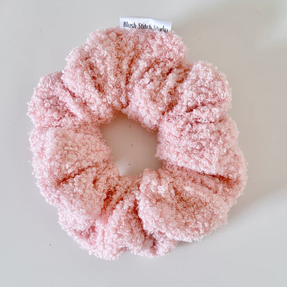 pink sherpa scrunchie
