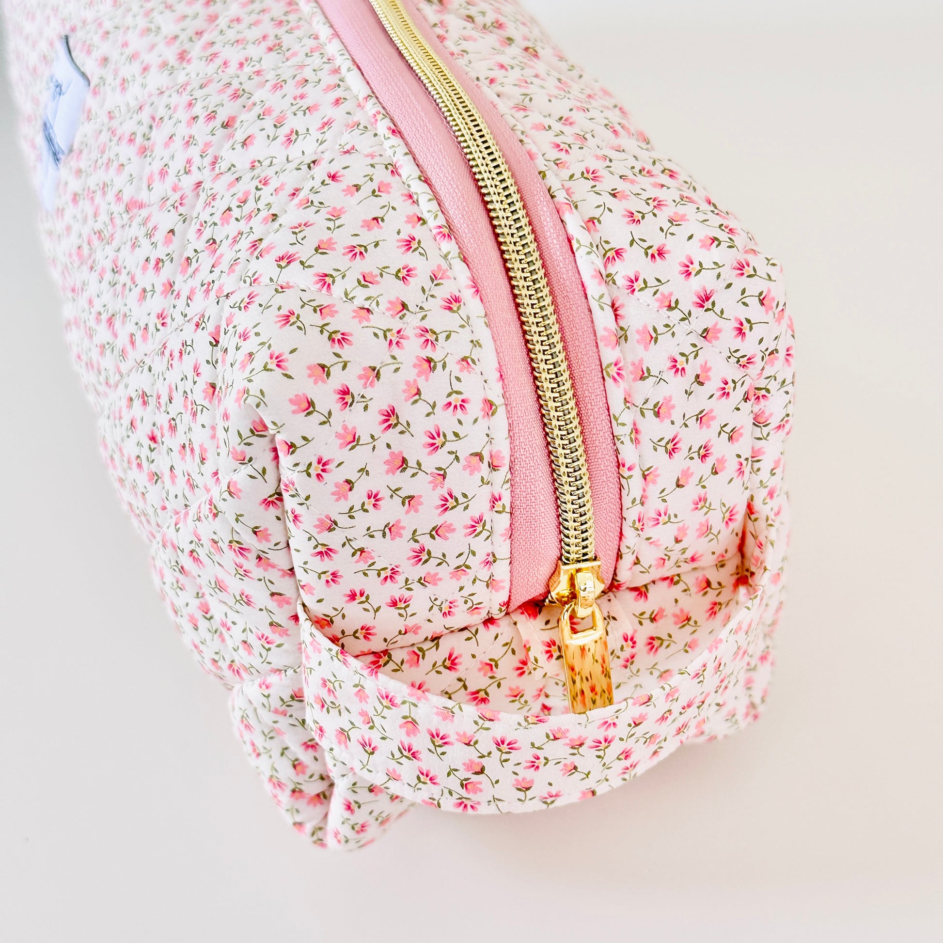floral quilted hair tool bag