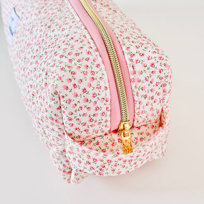 floral quilted hair tool bag
