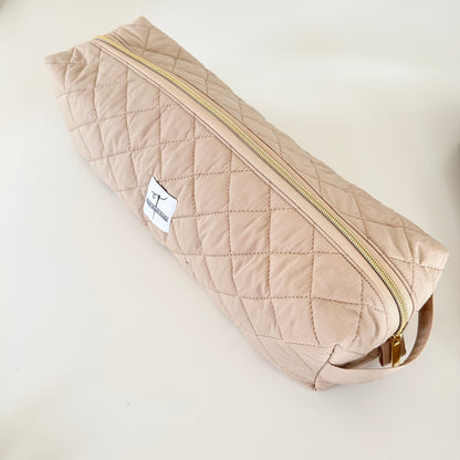 beige hair tool bag