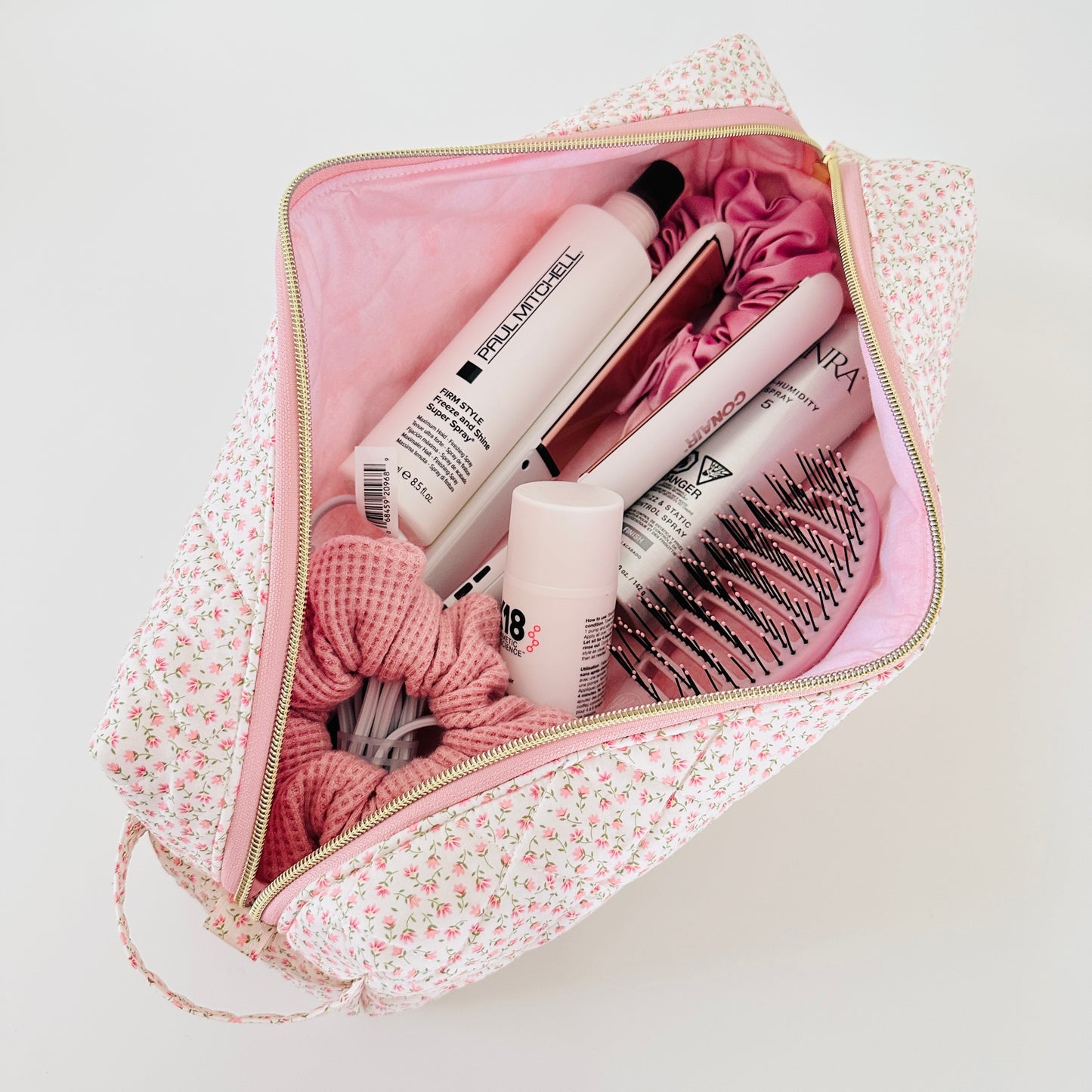 floral quilted hair tool bag canada