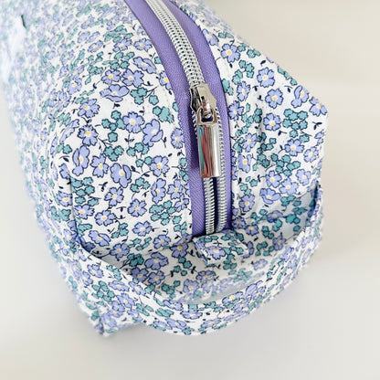 Quilted Periwinkle Floral Hair Tool Bag