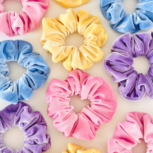 Pastel Velvet Scrunchies