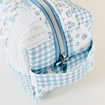Blue Patchwork Hair Tool Bag
