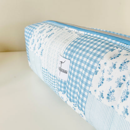 Blue Patchwork Hair Tool Bag