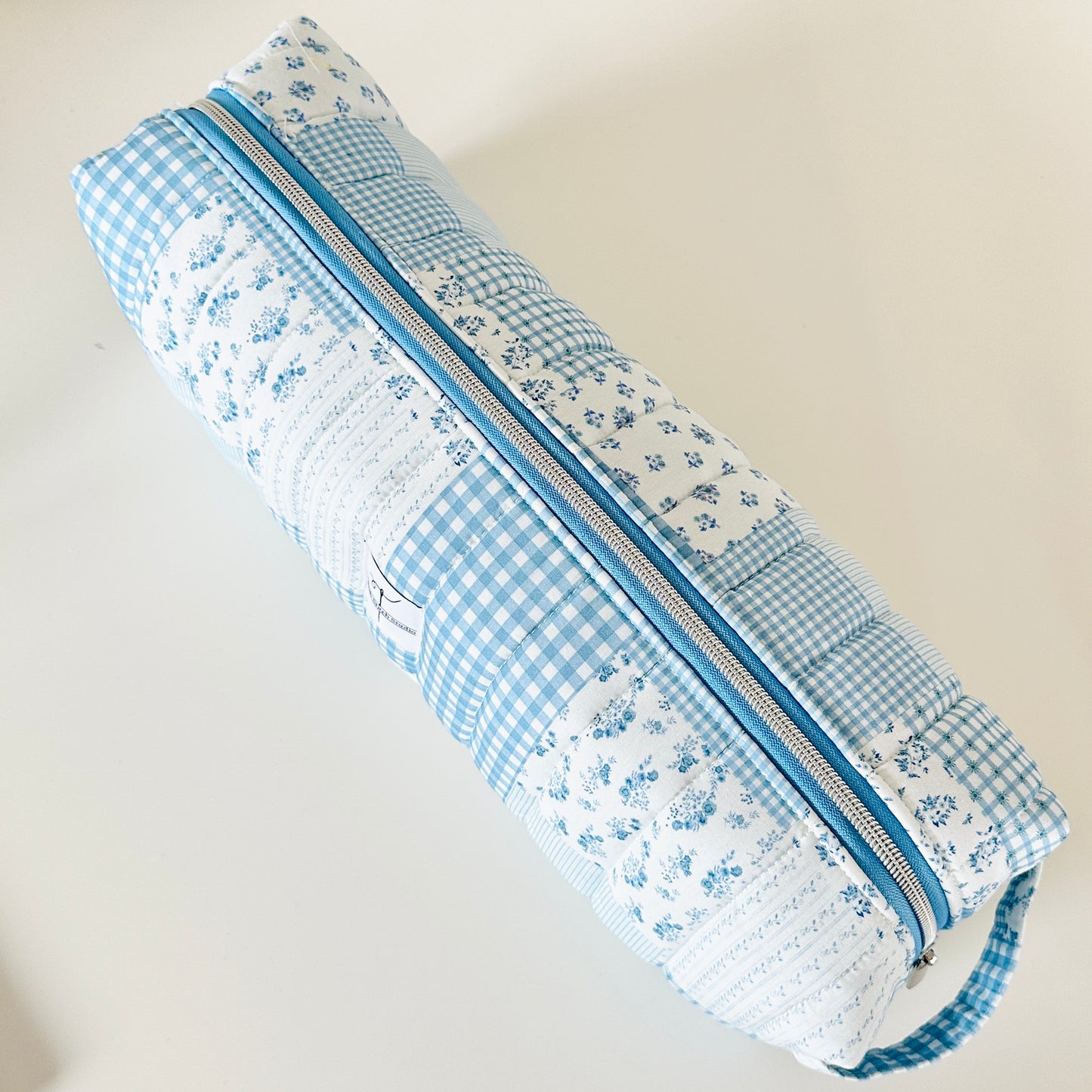 Blue Patchwork Hair Tool Bag