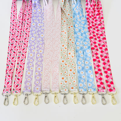 strawberry and daisy lanyards