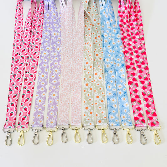 strawberry and daisy lanyards