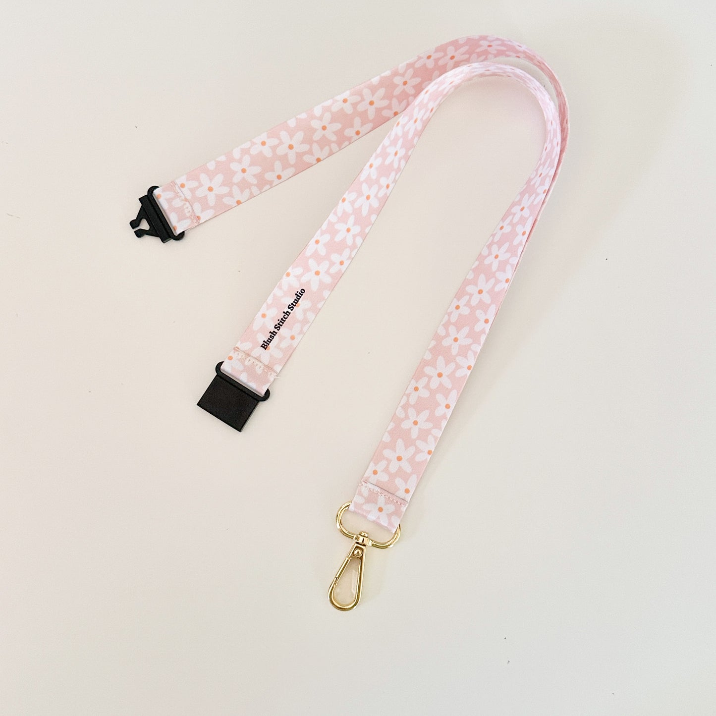 pink daisy lanyard