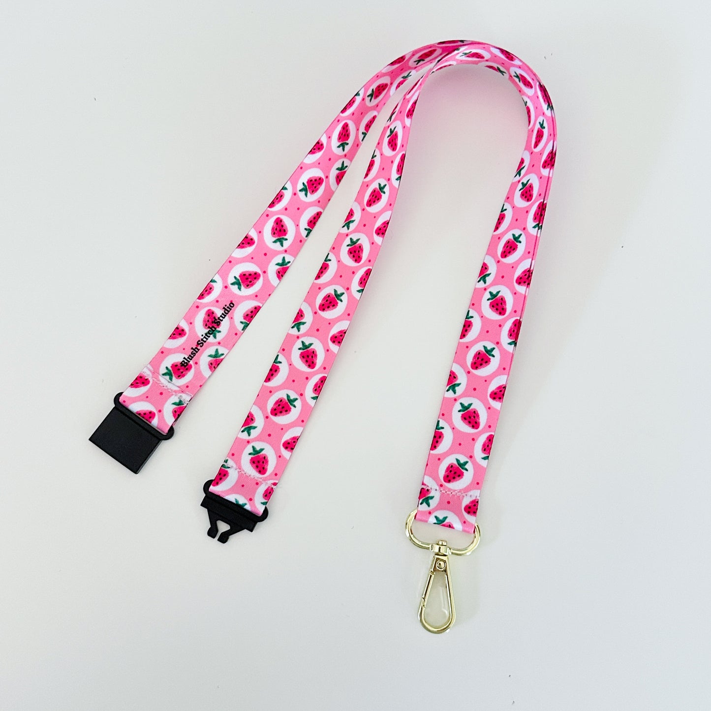 strawberry pink lanyard