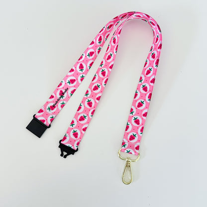 strawberry pink lanyard