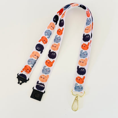 Lanyard with cat pattern on a white background
