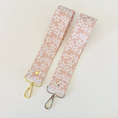 daisy nylon keychain wristlet