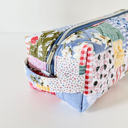 boho quilted patchwork hair tool bag