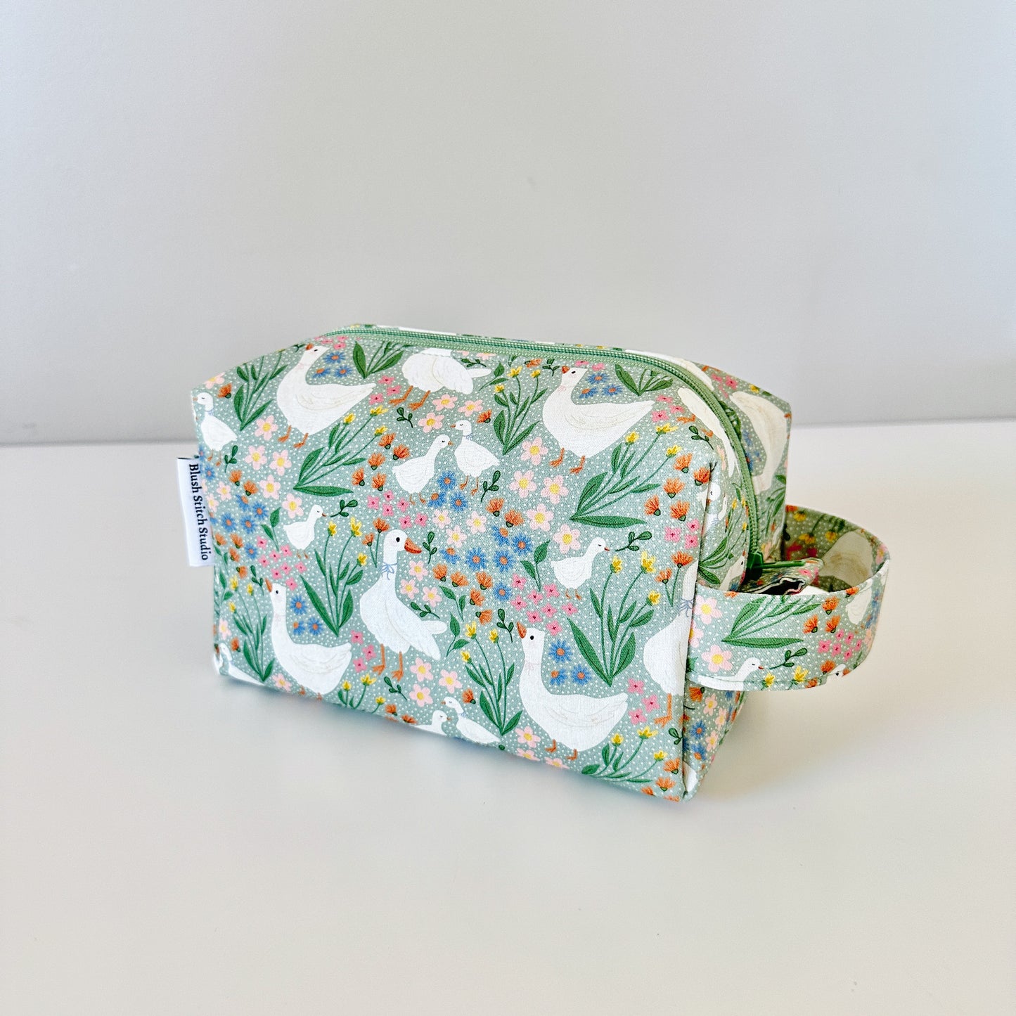 green goose floral cotton makeup cosmetic bags