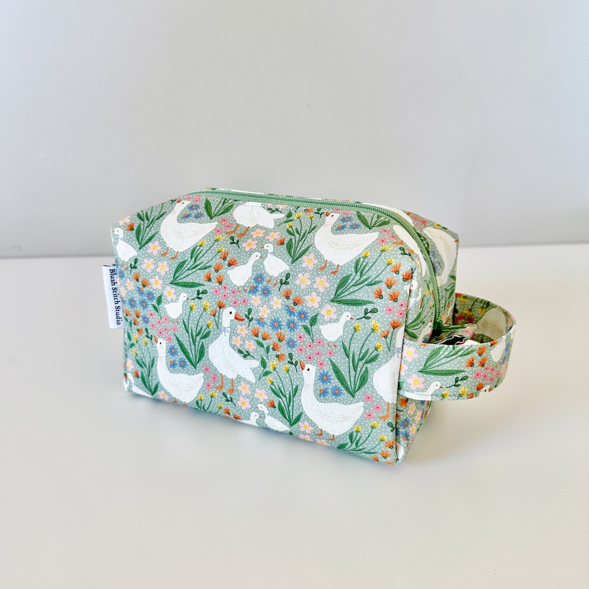 green goose floral cotton makeup cosmetic bags