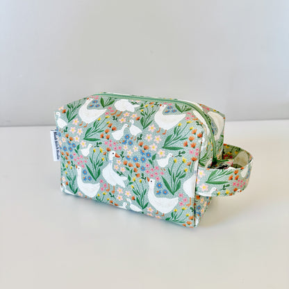 green goose floral cotton makeup cosmetic bags