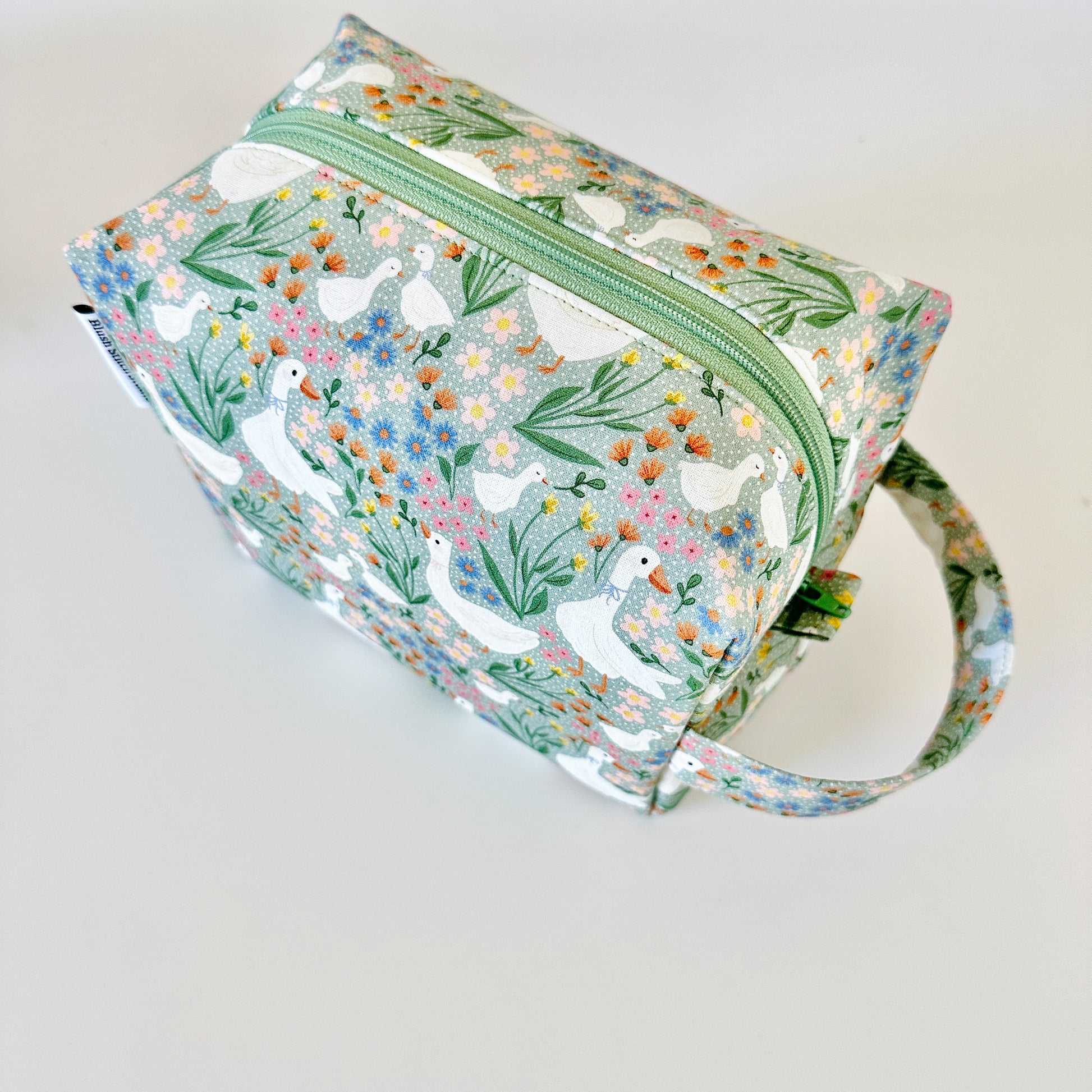 green goose floral cotton makeup cosmetic bags