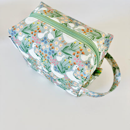 green goose floral cotton makeup cosmetic bags