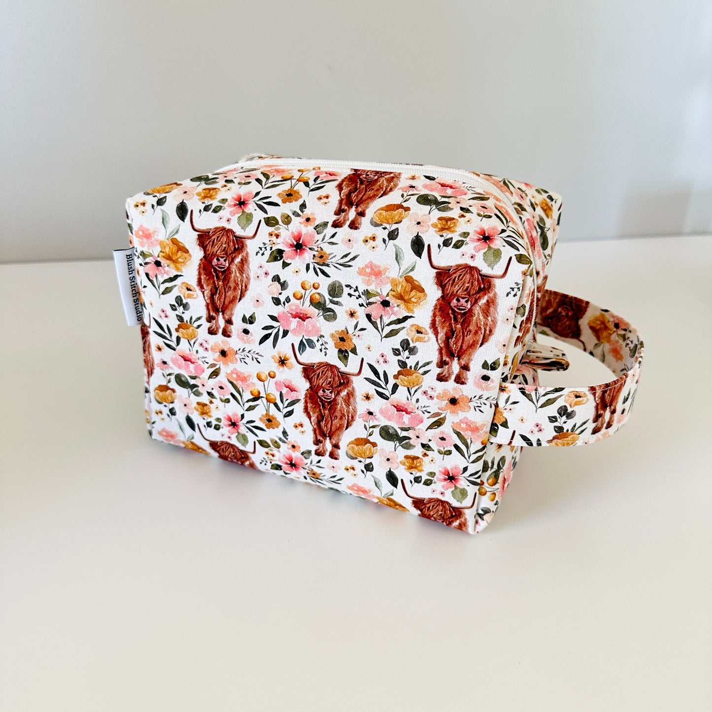 highland cow patterned makeup bags